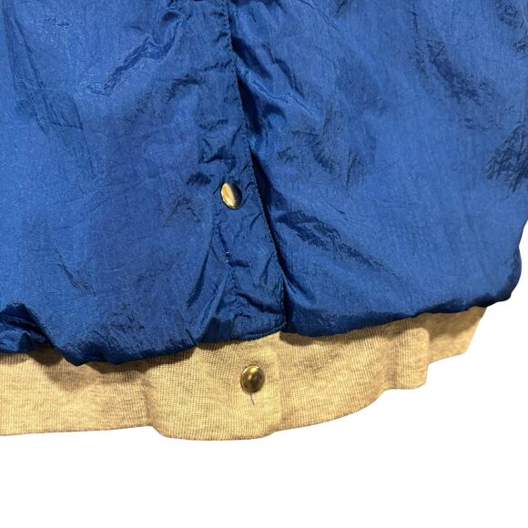 90s Vintage grannycore reversible sweatshirt jacket, gray and blue, Size XL - Picture 10 of 16